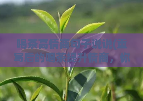 喝茶高情商句子说说(重写后的喝茶提升情商,你需要掌握的秘密)