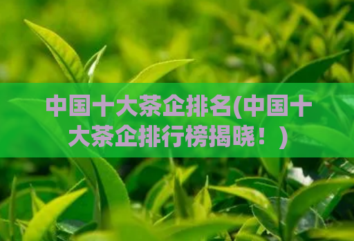 中国十大茶企排名(中国十大茶企排行榜揭晓！)