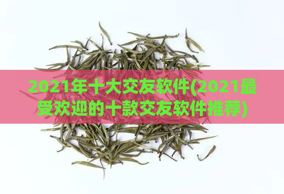 2021年十大交友软件(2021最受欢迎的十款交友软件推荐)