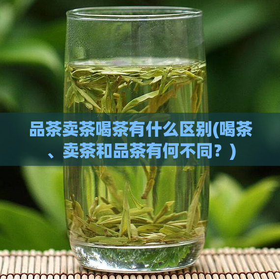 品茶卖茶喝茶有什么区别(喝茶、卖茶和品茶有何不同?)