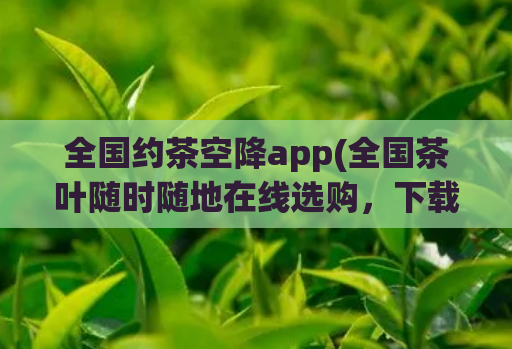 全国约茶空降app(全国茶叶随时随地在线选购,下载APP即刻畅享购物愉悦)