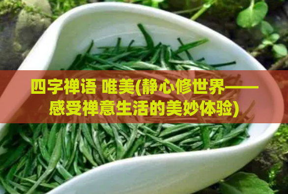 四字禅语 唯美(静心修世界——感受禅意生活的美妙体验)