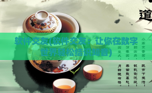 软件交友(软件交友:让你在数字世界轻松结识知音)