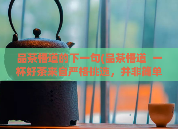品茶悟道的下一句(品茶悟道  一杯好茶来自严格挑选，并非简单饮用)