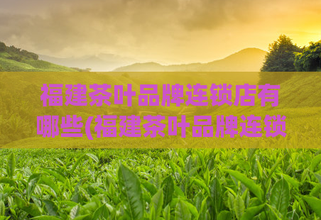 福建茶叶品牌连锁店有哪些(福建茶叶品牌连锁店盘点)