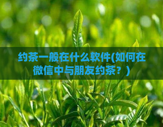 约茶一般在什么软件(如何在微信中与朋友约茶？)