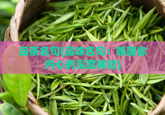 品茶名句(品味名句：唤醒你内心的深度体验)