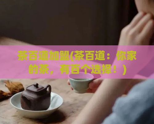 茶百道加盟(茶百道：你家的茶，有百个选择！)