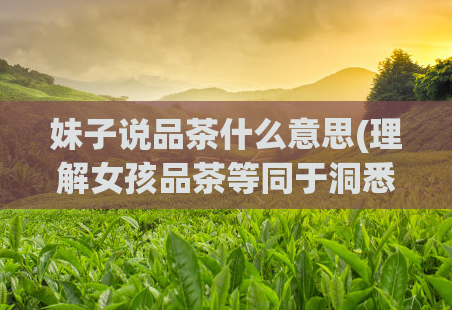 妹子说品茶什么意思(理解女孩品茶等同于洞悉她内心，如何做到？)