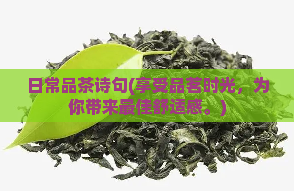 日常品茶诗句(享受品茗时光，为你带来最佳舒适感。)