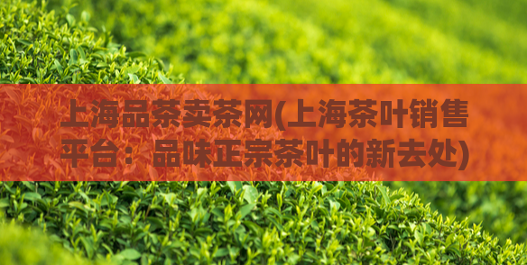 上海品茶卖茶网(上海茶叶销售平台:品味正宗茶叶的新去处)