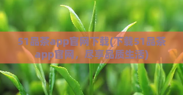 51品茶app官网下载(下载51品茶app官网,尽享品质生活)