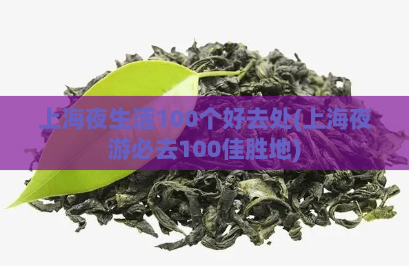 上海夜生活100个好去处(上海夜游必去100佳胜地)