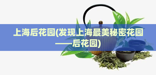 上海后花园(发现上海最美秘密花园——后花园)