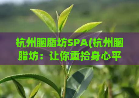 杭州胭脂坊SPA(杭州胭脂坊：让你重拾身心平衡的SPA之旅)