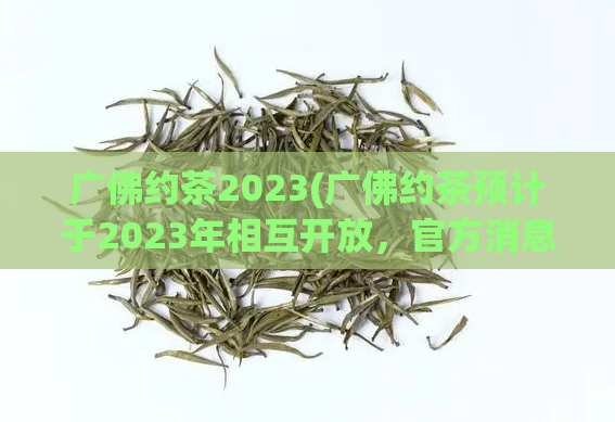 广佛约茶2023(广佛约茶预计于2023年相互开放，官方消息曝光)