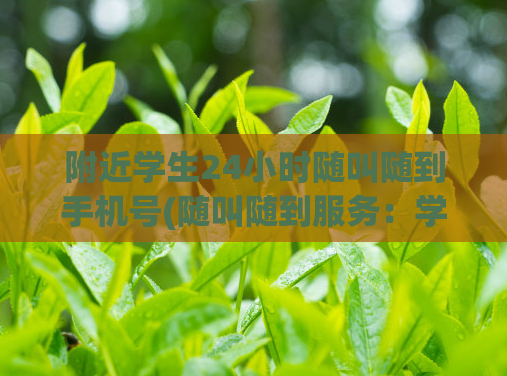 附近学生24小时随叫随到手机号(随叫随到服务:学生手机号24小时等你来电话)