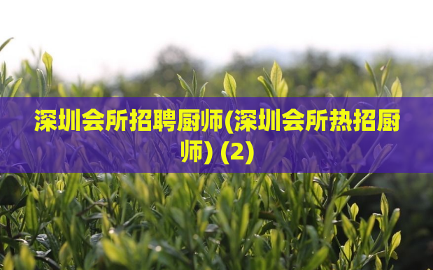 深圳会所招聘厨师(深圳会所热招厨师) (2)