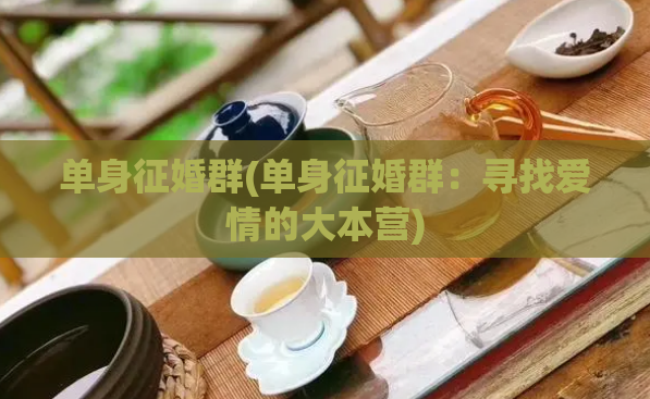 单身征婚群(单身征婚群:寻找爱情的大本营)